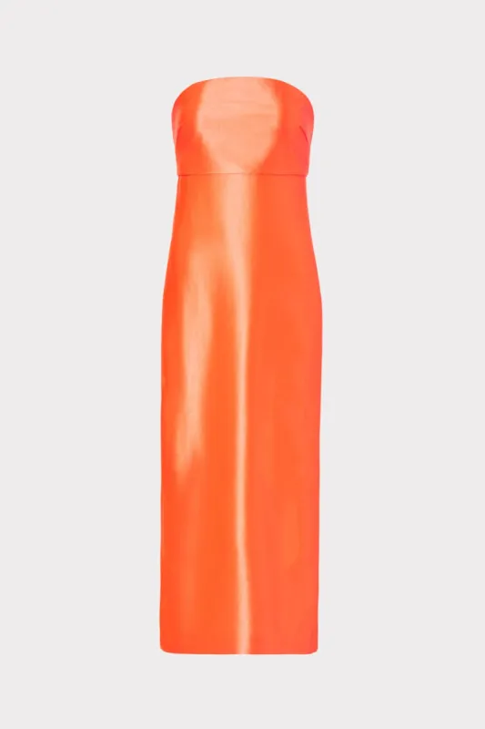 Opal Satin Strapless Dress sold by Milly