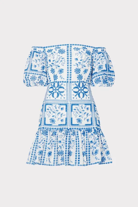 Otilia Tile Eyelet Dress sold by Milly