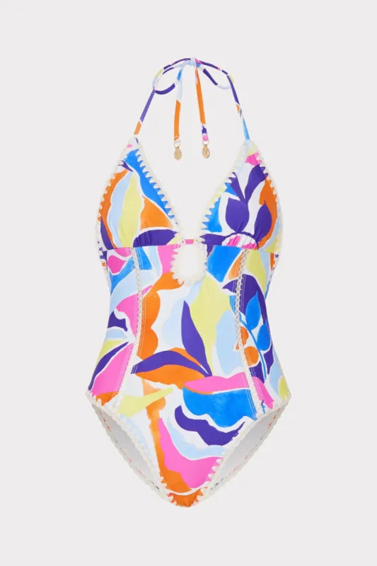 Painted Bloom Cut Out One Piece sold by Milly