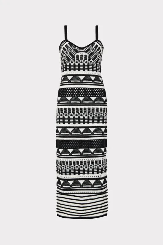 Geo Jacquard Midi Tank Dress sold by Milly