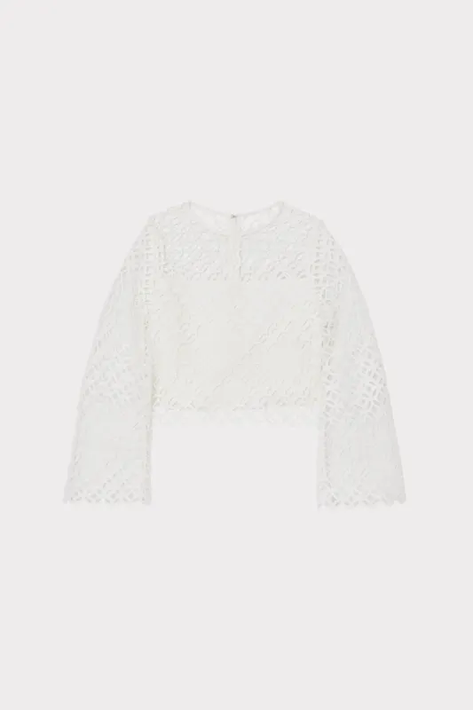 Neiva Interlocking Geo Lace Top sold by Milly