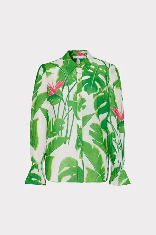 Lacey Paradise Palm Print Top sold by Milly