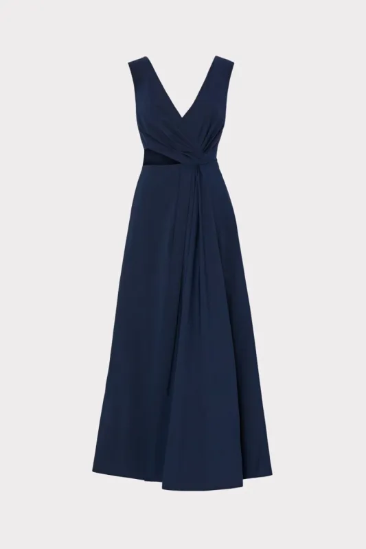 Nidra Stretch Poplin Cutout Maxi Dress sold by Milly