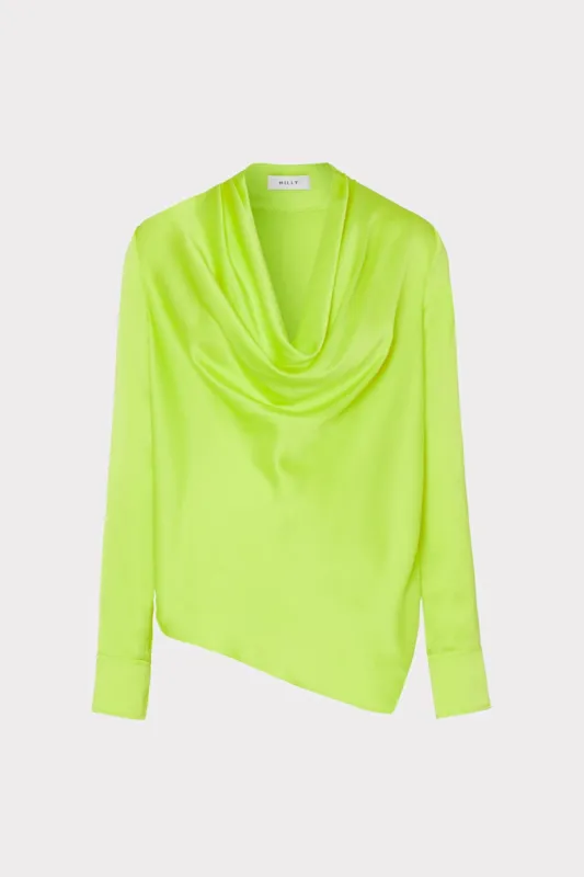 Nancy Satin Cowl Top sold by Milly