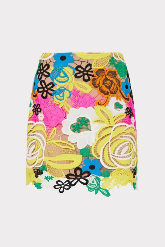 Multi Color Lace Skirt sold by Milly
