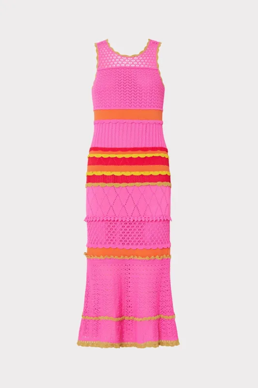 Mixed Pointelle Midi Dress sold by Milly