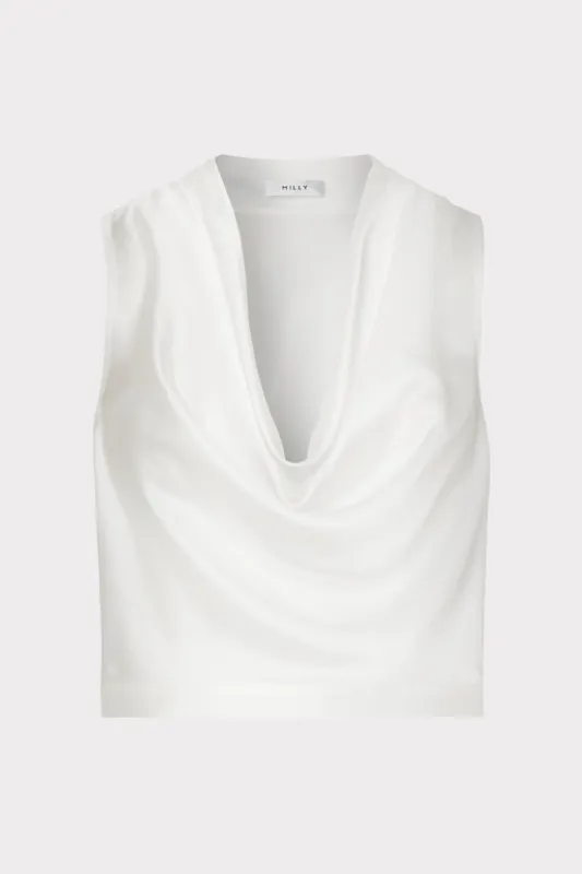 Nowles Satin Cowl Top sold by Milly