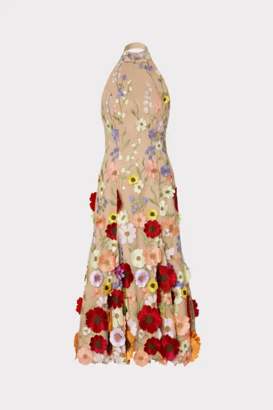 Penelope 3D Floral Embroidered Dress sold by Milly