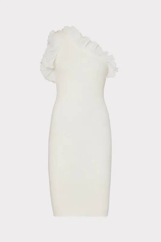 Scallop Ruffle One Shoulder Dress sold by Milly