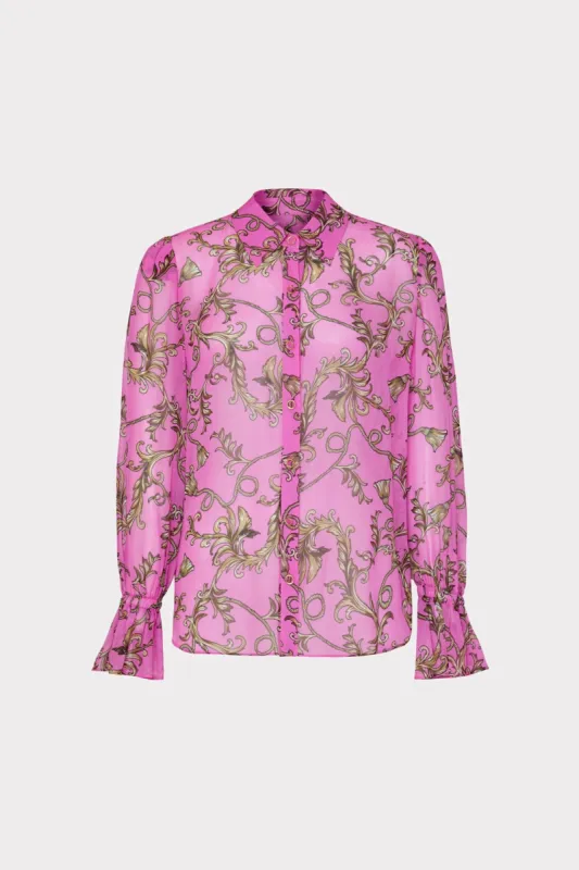 Lacey Milly Chain Blouse sold by Milly