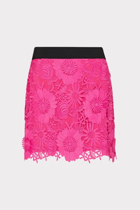 3D Lace Modern Mini Skirt sold by Milly