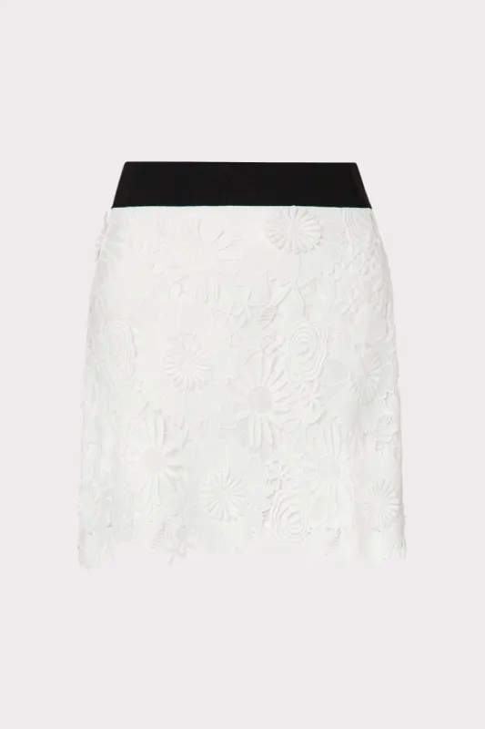 3D Lace Modern Mini Skirt sold by Milly