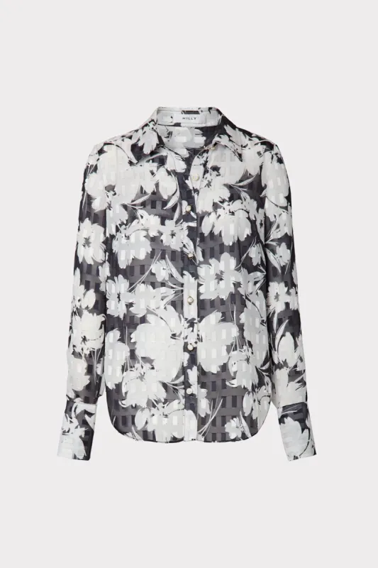 Floral Button Up sold by Milly