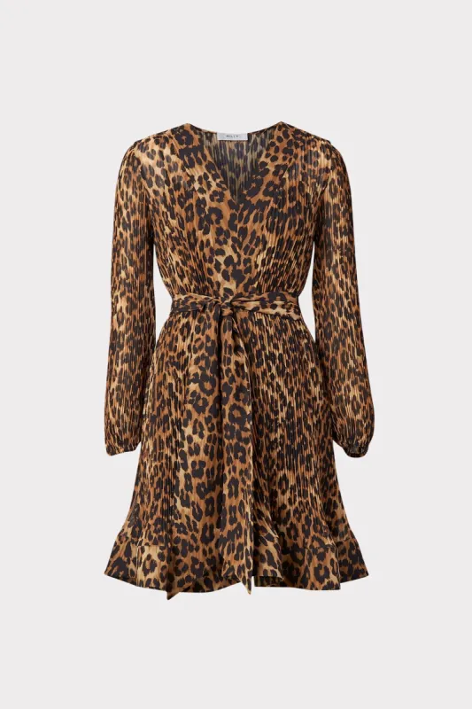 Liv Leopard Print Pleated Dress sold by Milly
