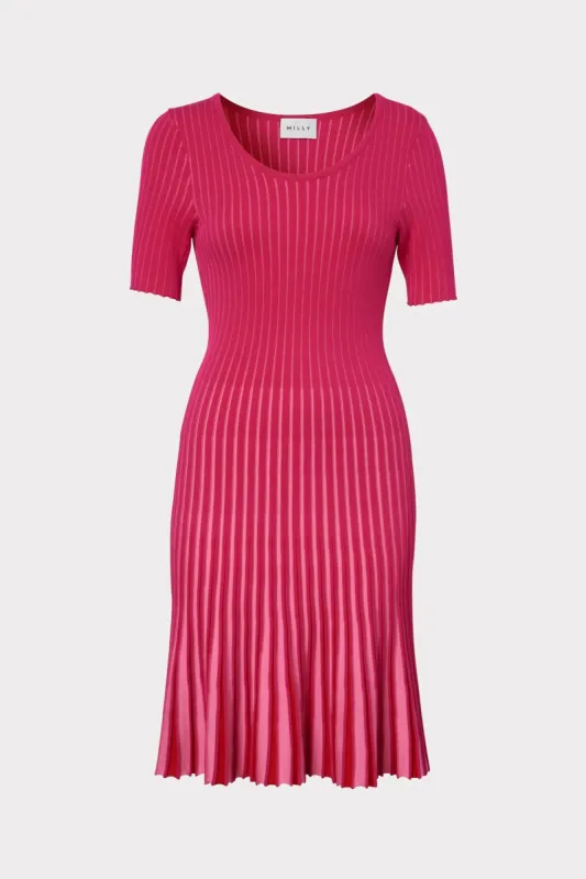 Inset Stripe Flare Godet Dress sold by Milly