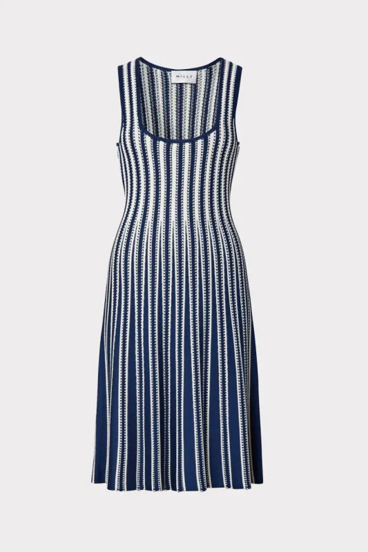 Stripe Fit & Flare Dress sold by Milly