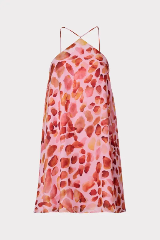 Billie Watercolor Leopard Halter Dress sold by Milly