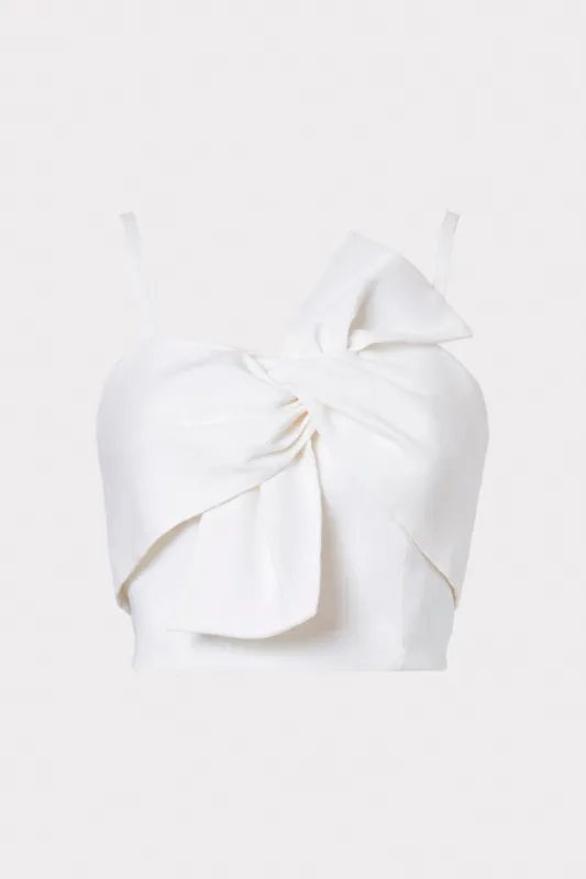 Bree Linen Bow Top sold by Milly