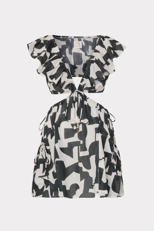 Delilah Modern Geo Cotton Voile Dress sold by Milly