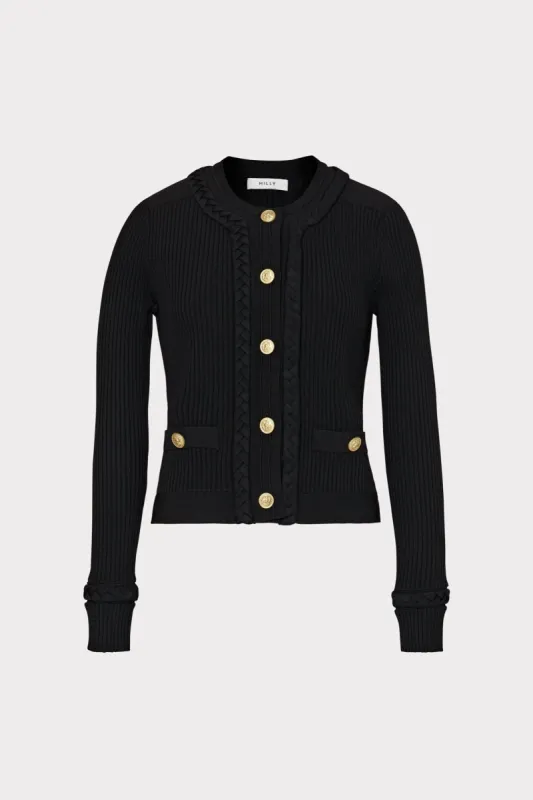 Braided Placket Cardigan sold by Milly