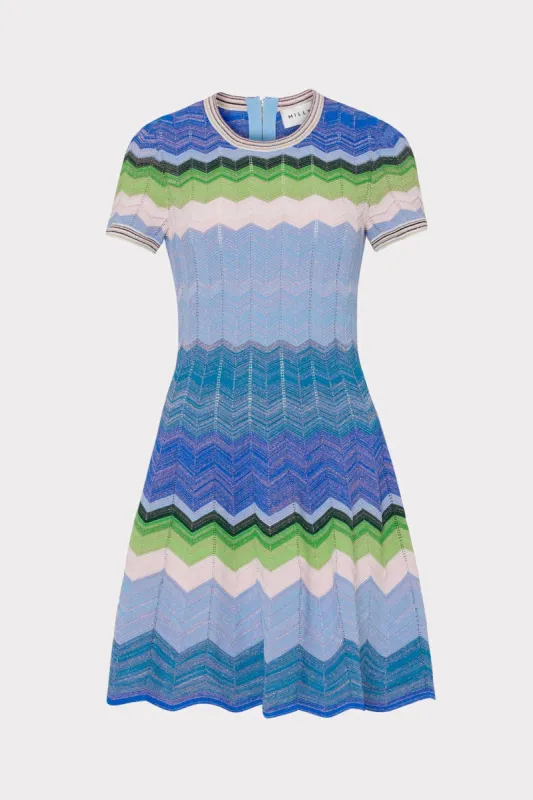 Zig Zag Stitch Flare Dress sold by Milly