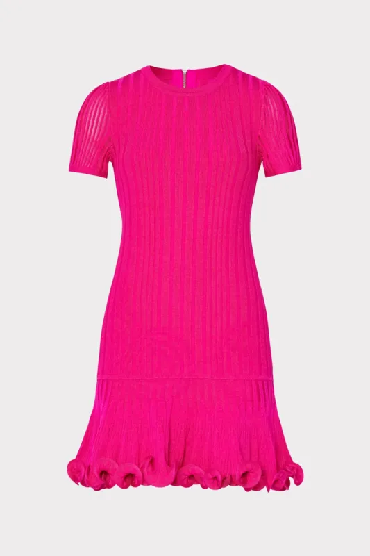 Short Sleeve Fit And Flare Rib Dress sold by Milly