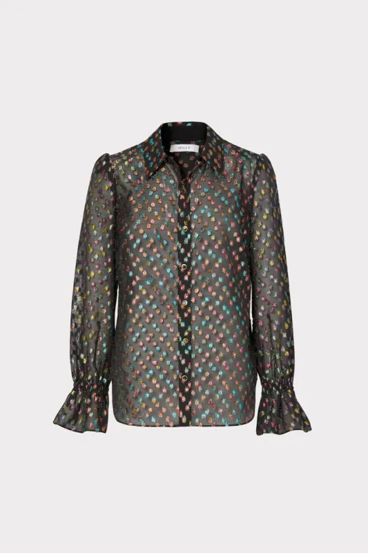 Lacey Confetti Dot Top sold by Milly