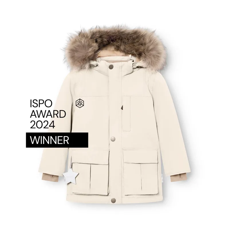 MATKASTORIO fleece lined winter jacket fur. GRS made by Mini A Ture