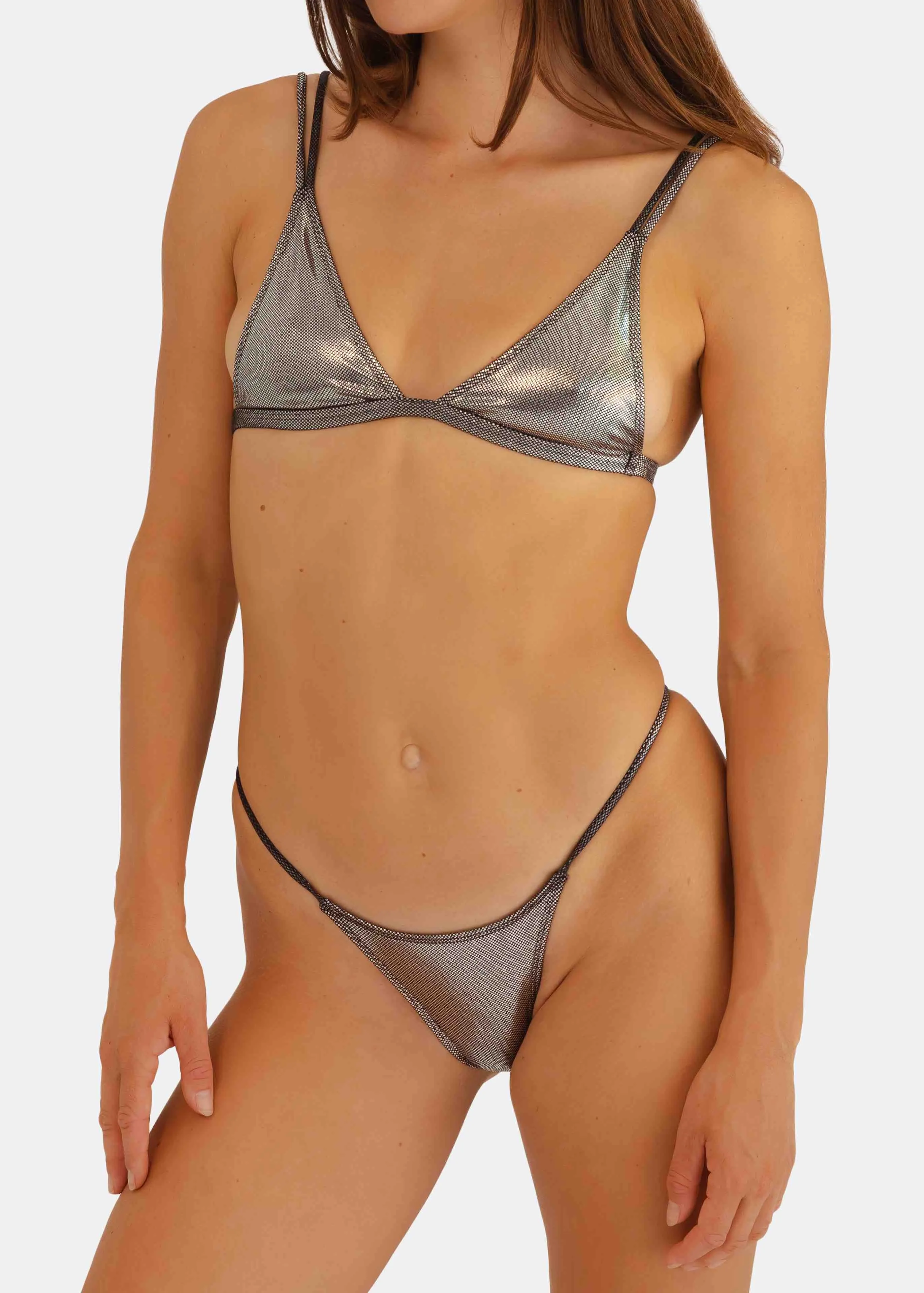 MATRIX LUCID BIKINI TOP - Chrome Silver sold by Minimale Animale