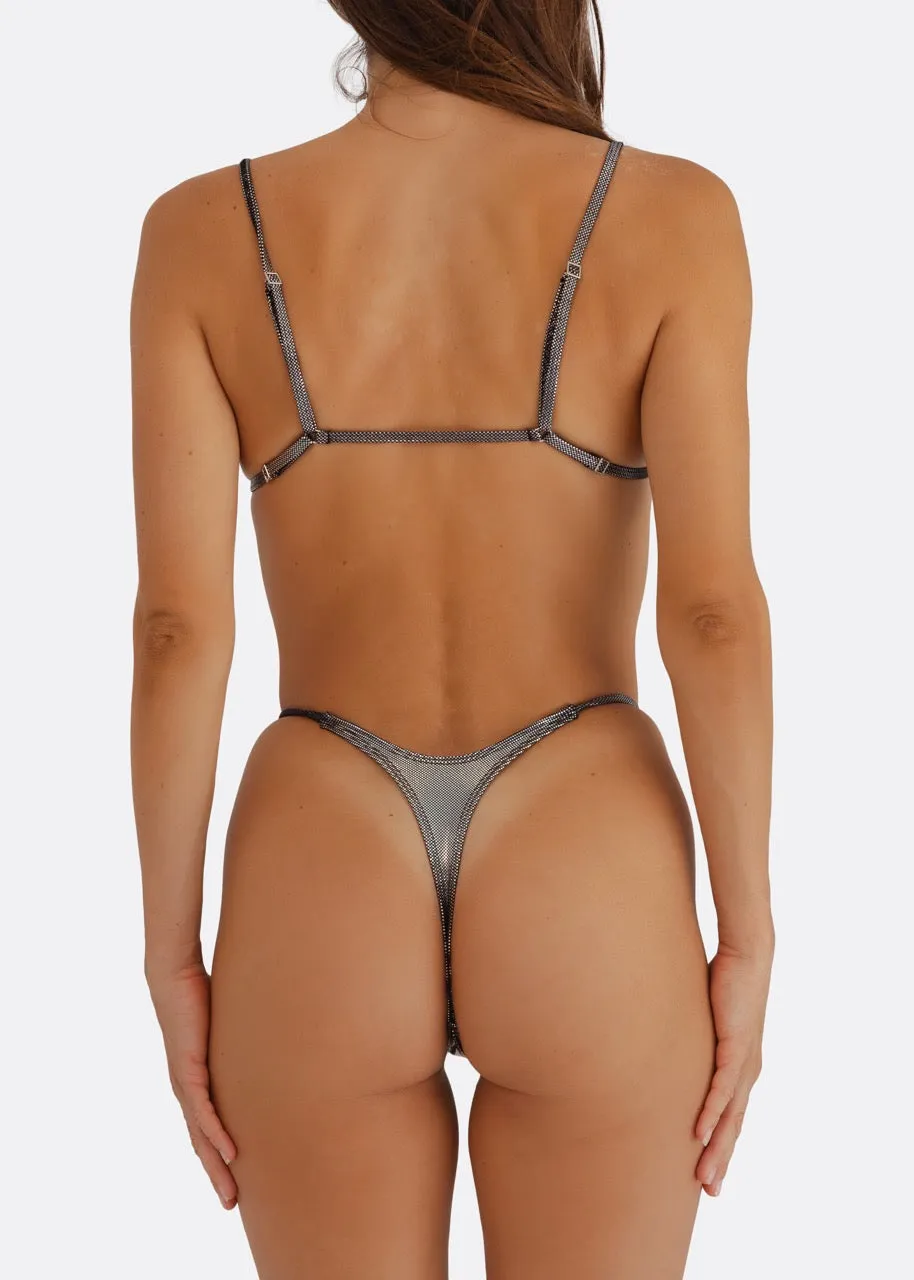 WALL STREET THONG Bikini Bottom - Chrome Silver sold by Minimale Animale product image thumbnail 2