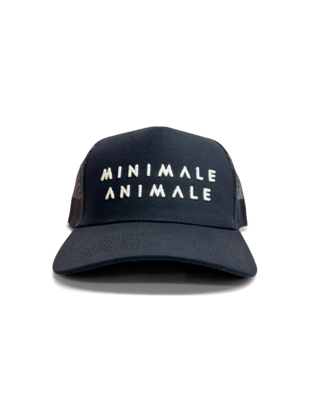 SUN TEASE MESH HAT - Black with White Logo made by Minimale Animale