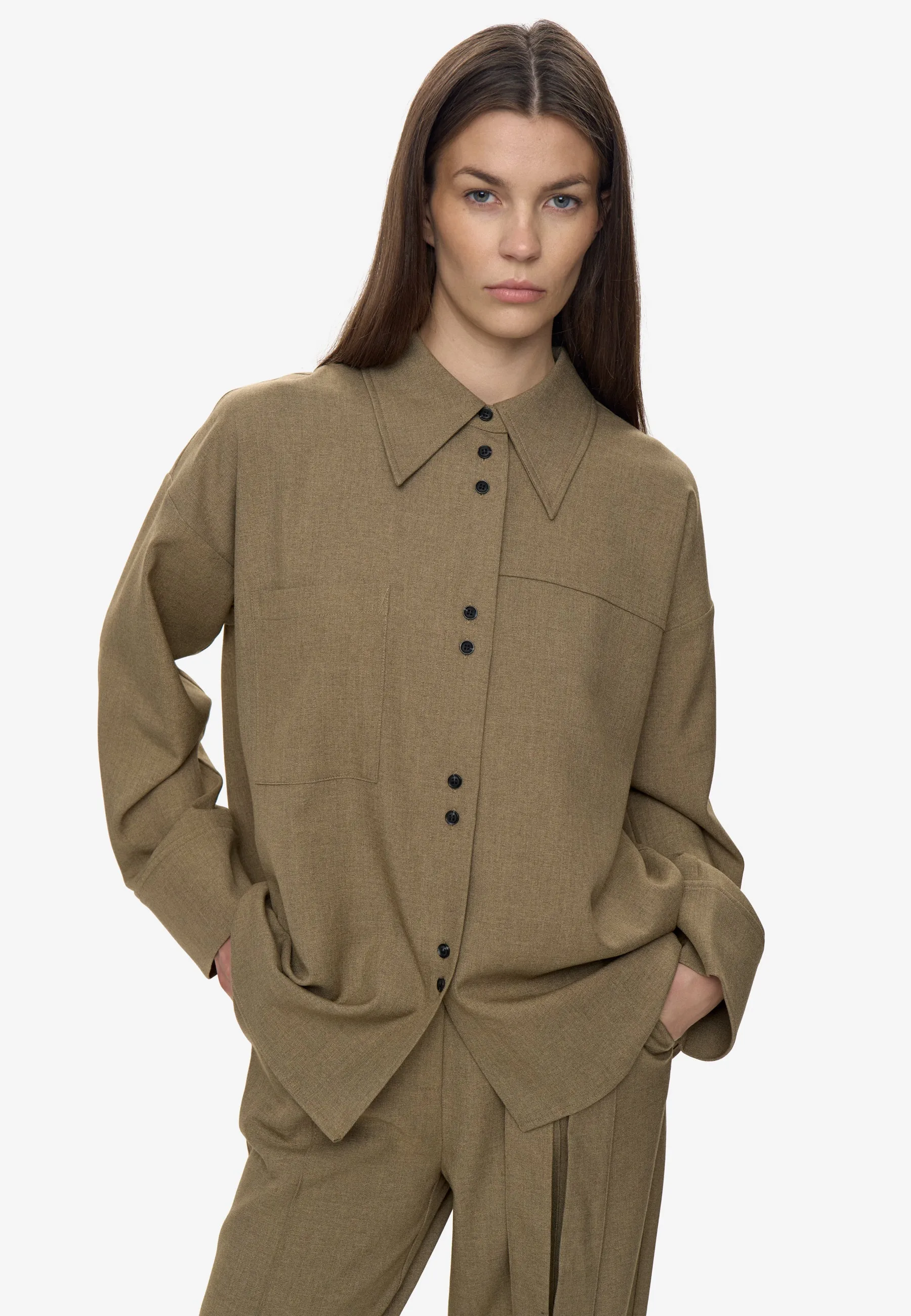 Runa shirt 3737 - Greige Melange sold by Minimum product image thumbnail 4