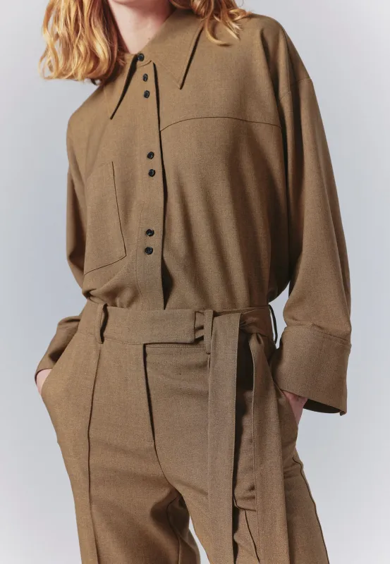 Runa shirt 3737 - Greige Melange sold by Minimum