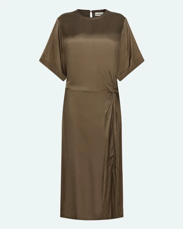 Josie satin midi dress 4165 - Shitake sold by Minimum
