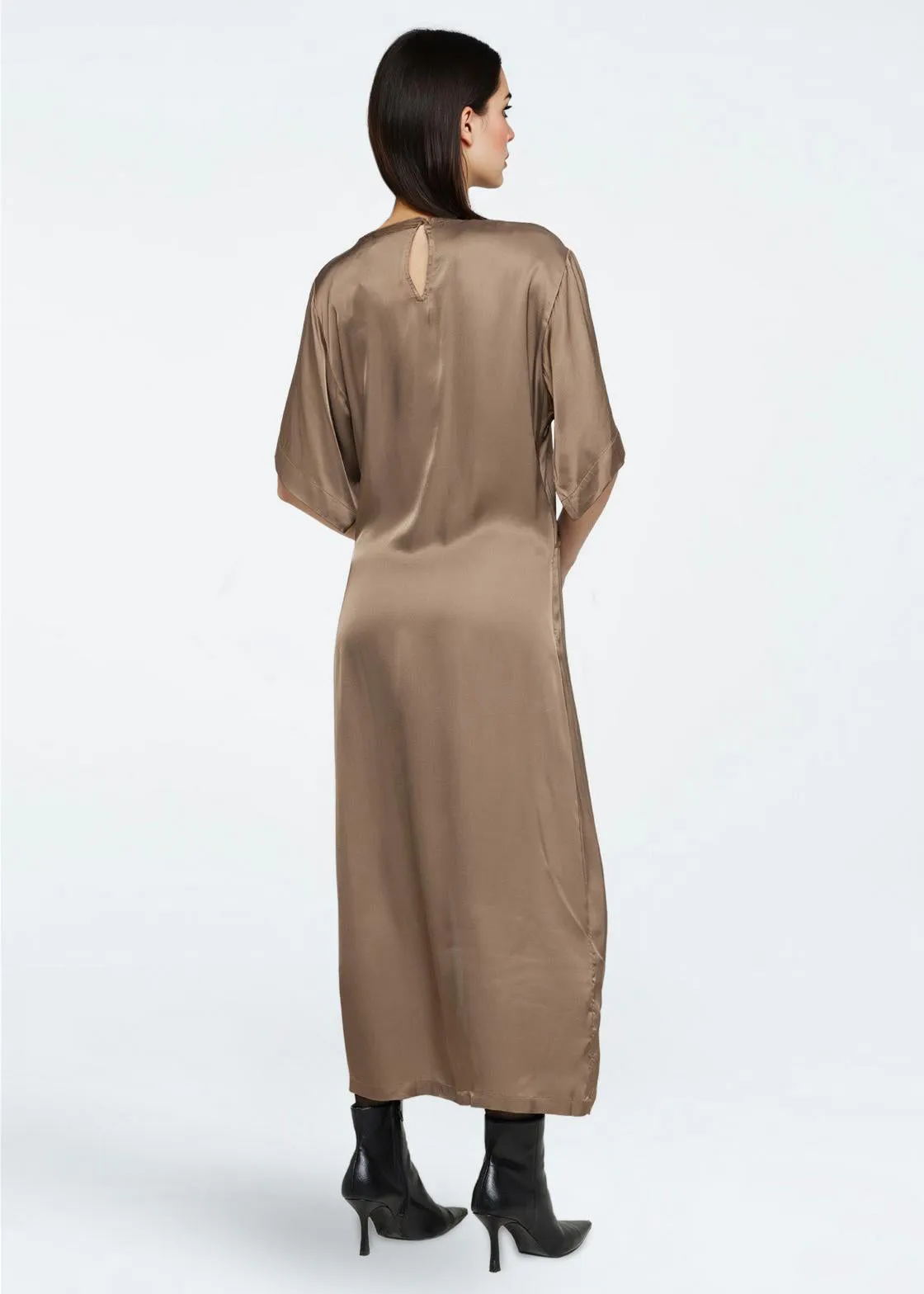 Josie satin midi dress 4165 - Shitake sold by Minimum product image thumbnail 4