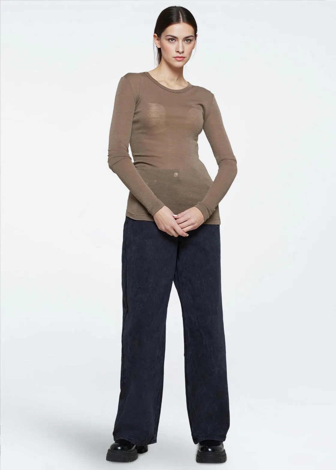 Natashas long sleeved t-shirt 3736 - Shitake sold by Minimum product image thumbnail 5
