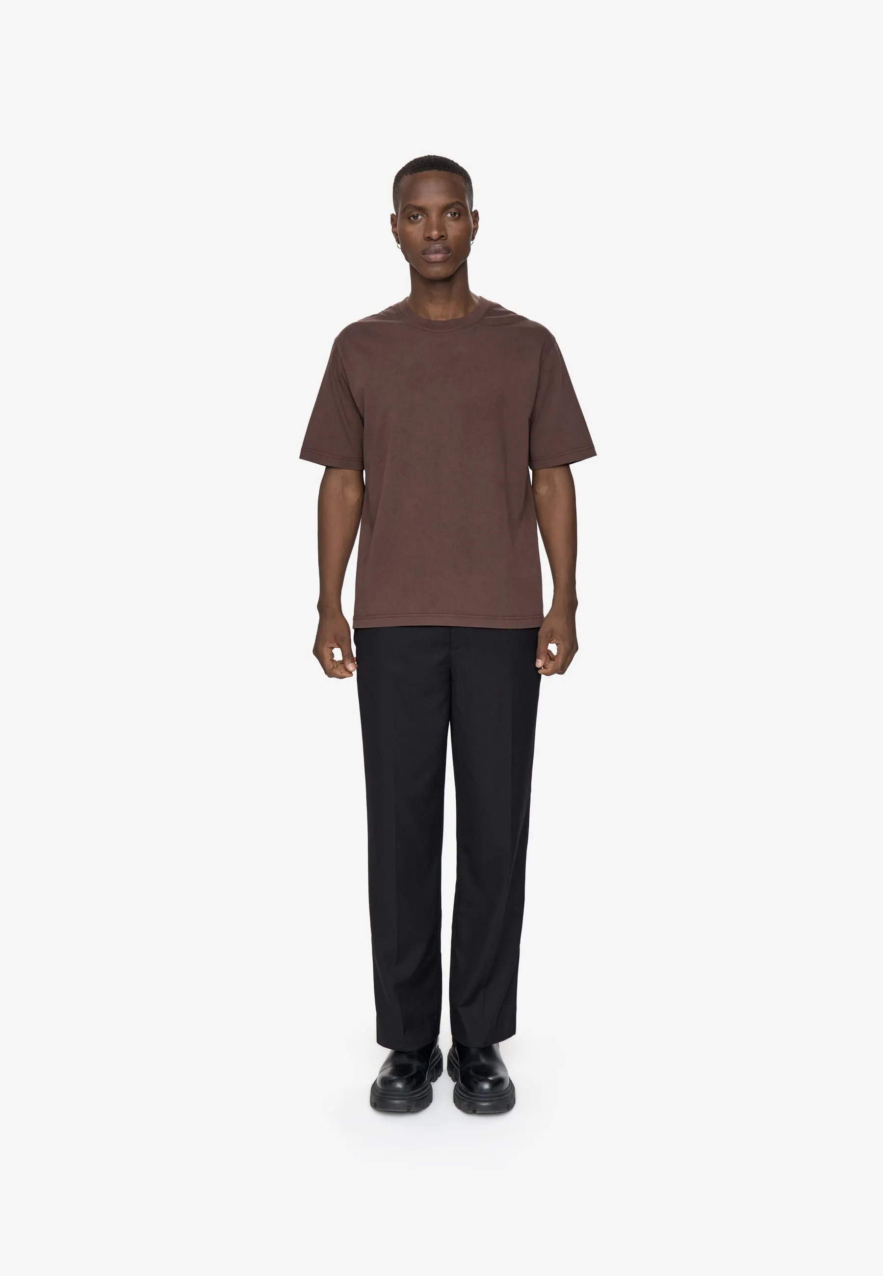 Lono short sleeved t-shirt 3412 - Seal Brown sold by Minimum