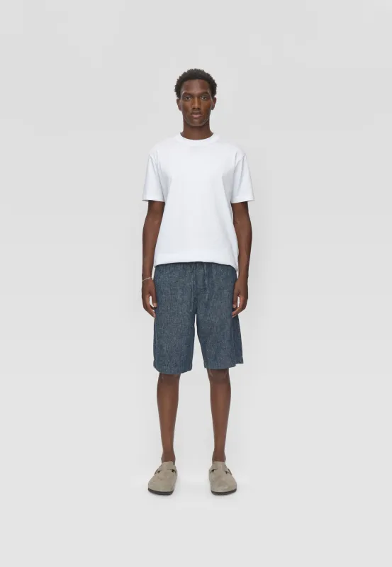 Raylan linen denim shorts 4128 - Sky Captain sold by Minimum