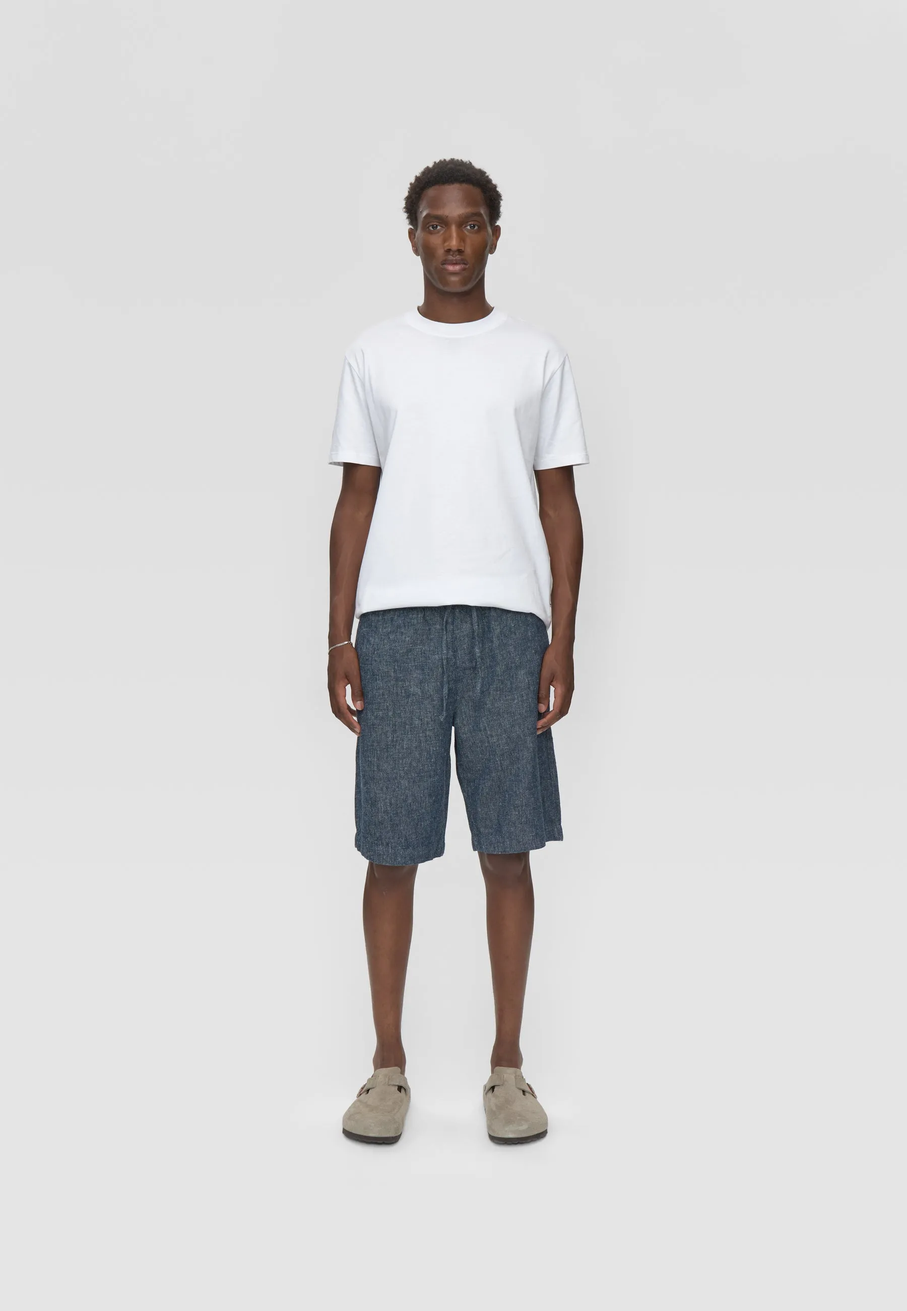 Raylan linen denim shorts 4128 - Sky Captain sold by Minimum