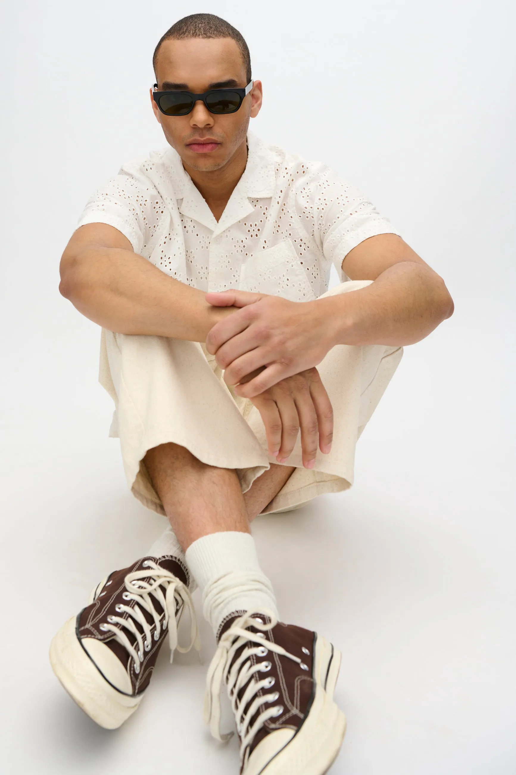 Hayden relaxed short sleeved shirt in broderie anglaise 4295 - Coco Milk sold by Minimum product image thumbnail 5