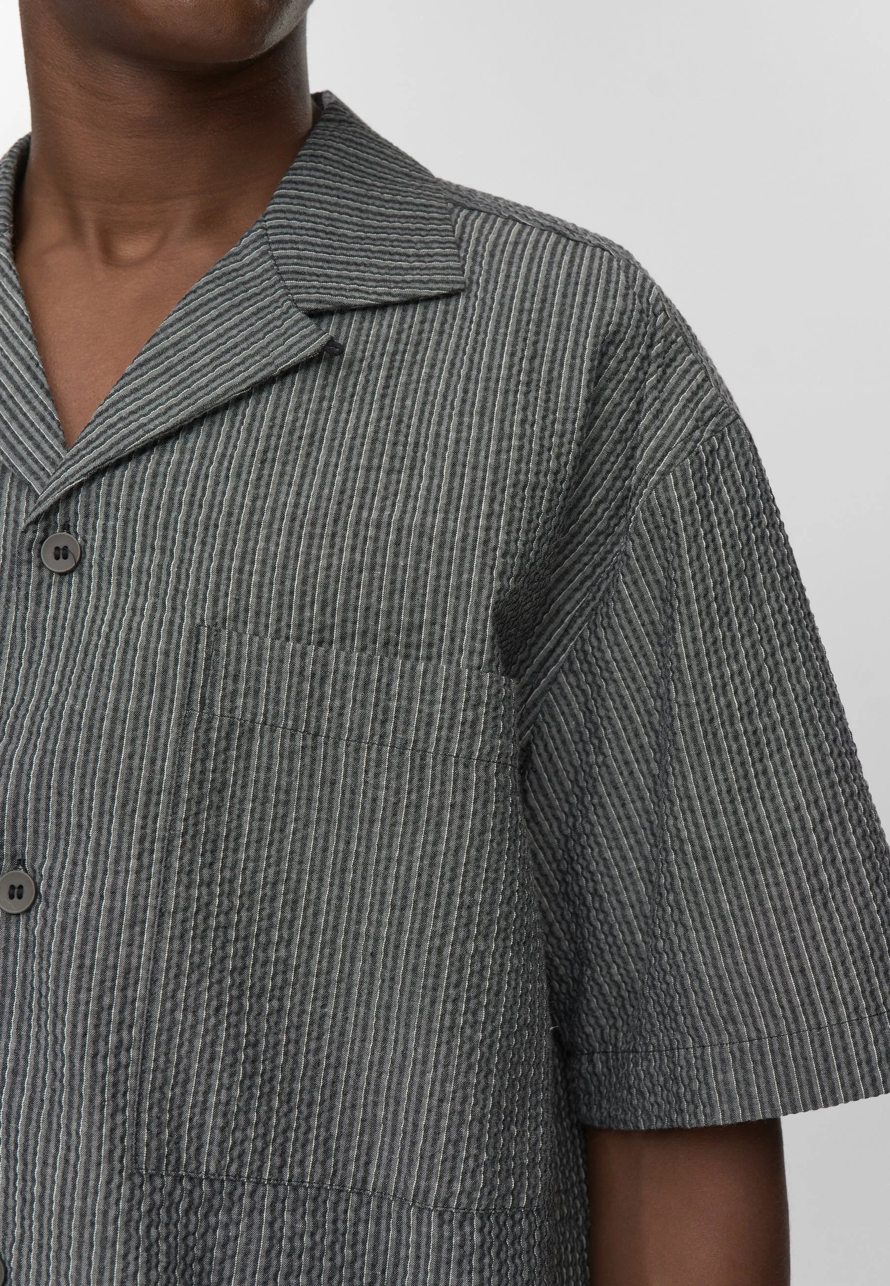 Rhodes ovz ss striped shirt 4570 - Gray Pinstripe sold by Minimum product image thumbnail 4