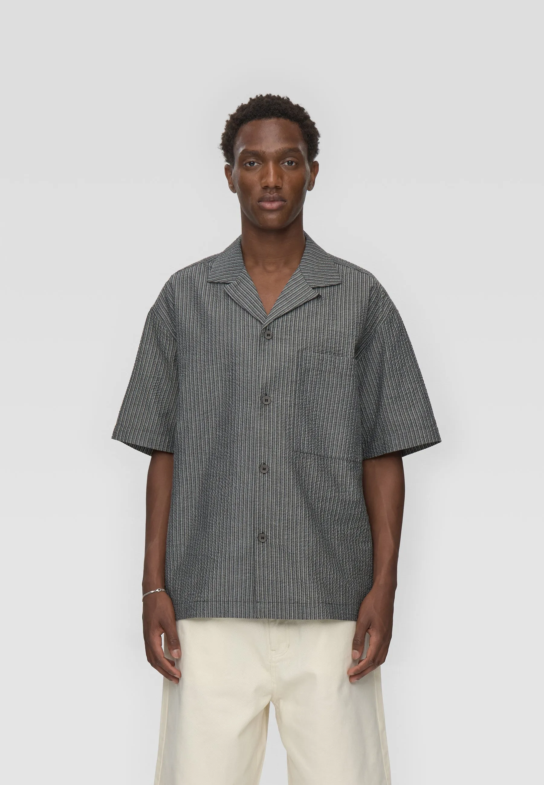 Rhodes ovz ss striped shirt 4570 - Gray Pinstripe sold by Minimum product image thumbnail 3