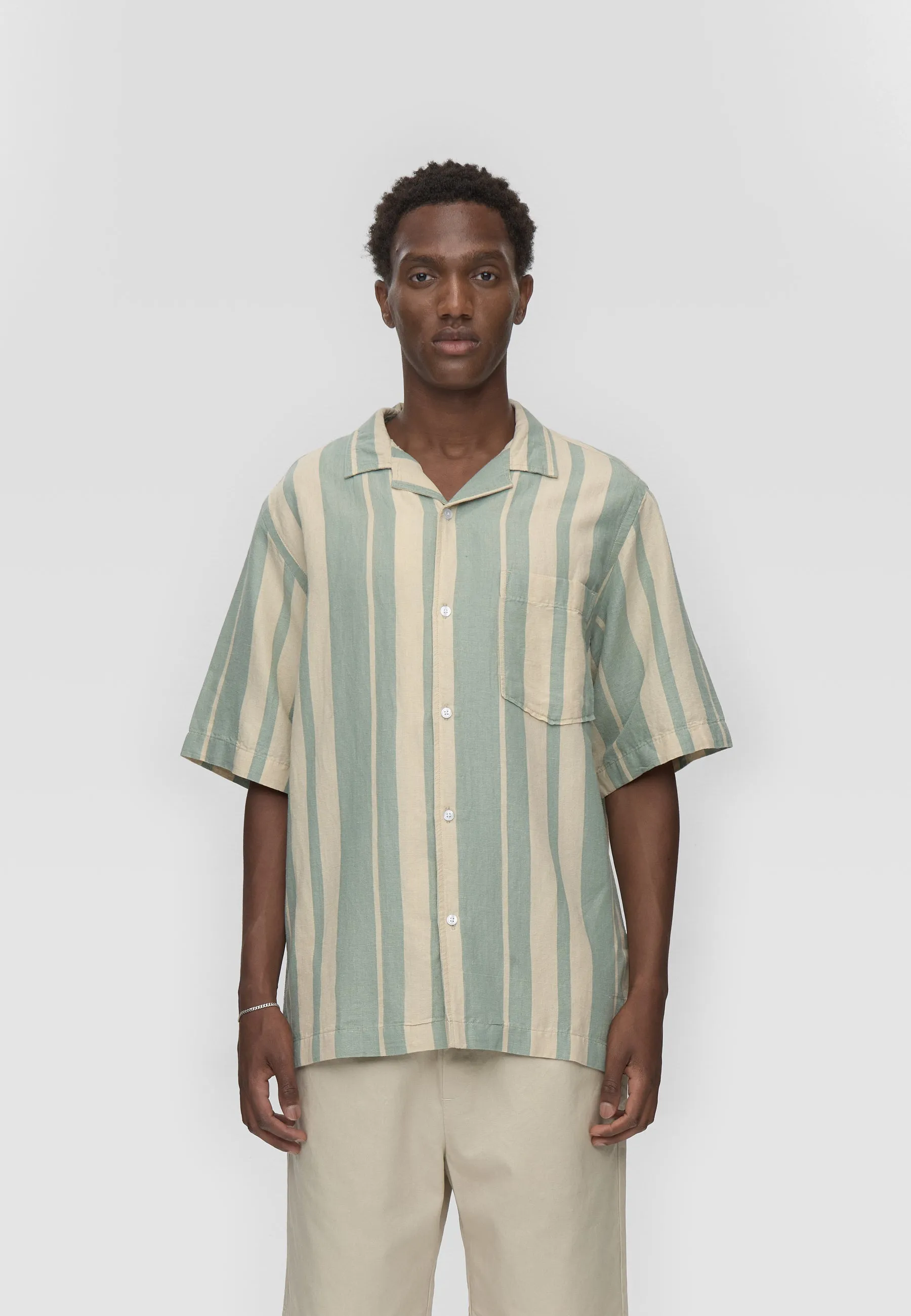 Hayden reg ss striped shirt 4577 - Chinois green sold by Minimum product image thumbnail 3