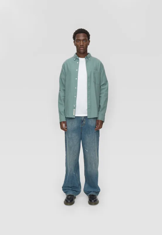 Colt long sleeved reg shirt 0063 - Chinois green sold by Minimum