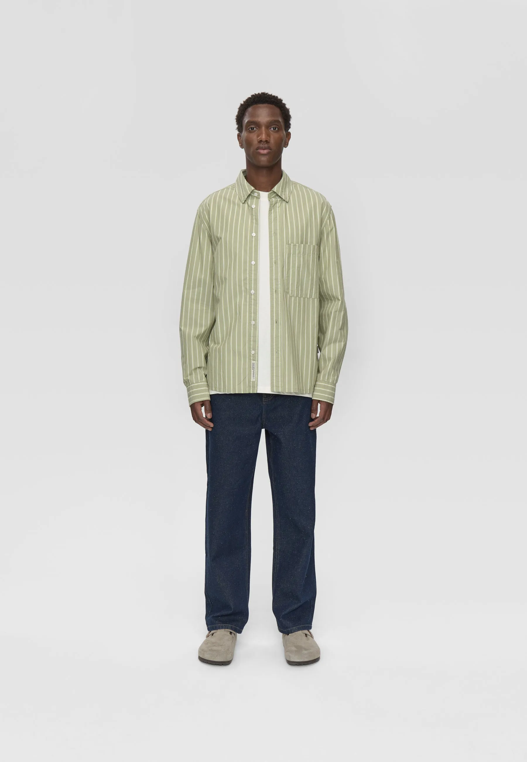 Pedro rlx ls striped shirt 4564 - Desert Sage sold by Minimum