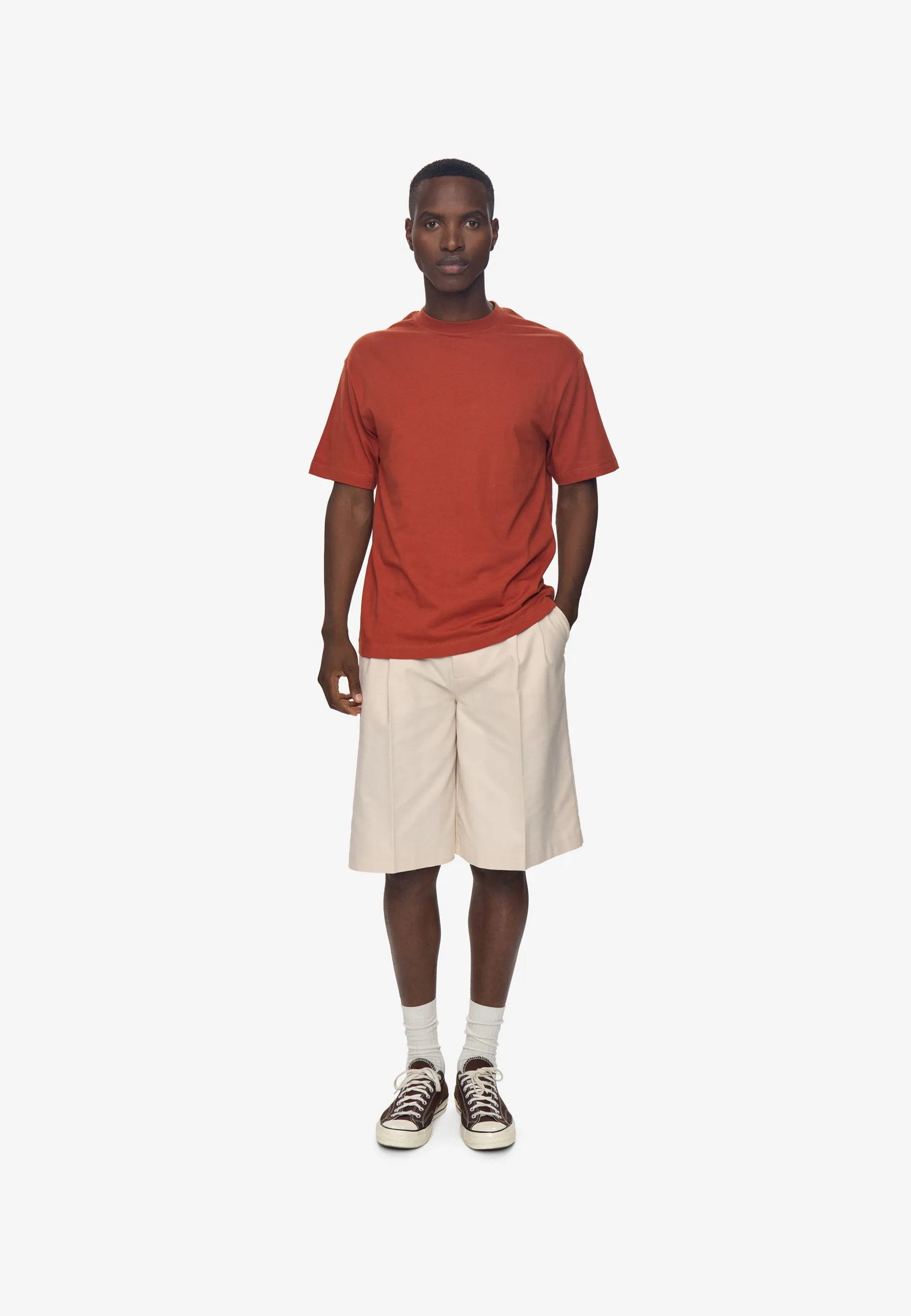 Aarhus short sleeved t-shirt G029 GOTS - Burnt Brick sold by Minimum