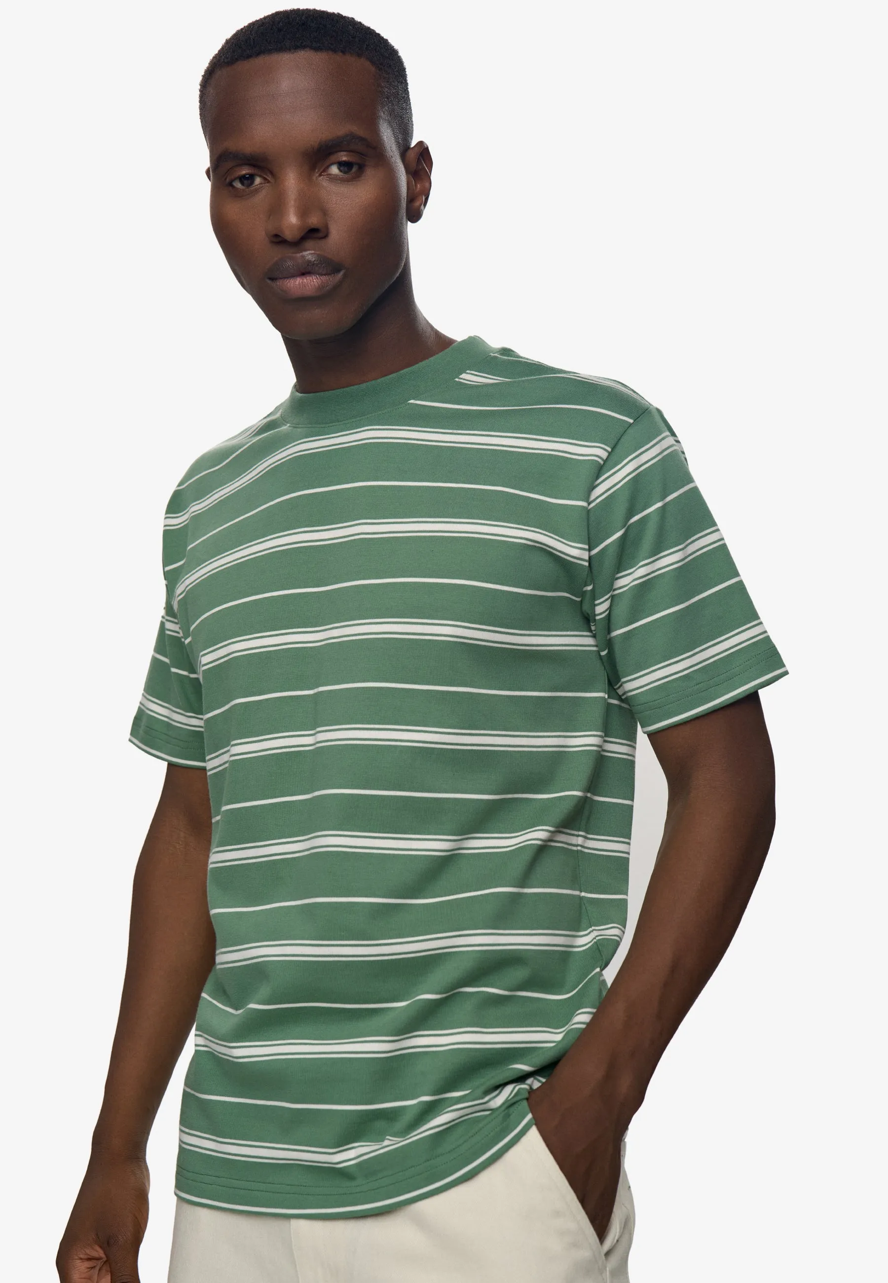 Aarhus reg ss striped tee G4710 - Dark ivy sold by Minimum product image thumbnail 5