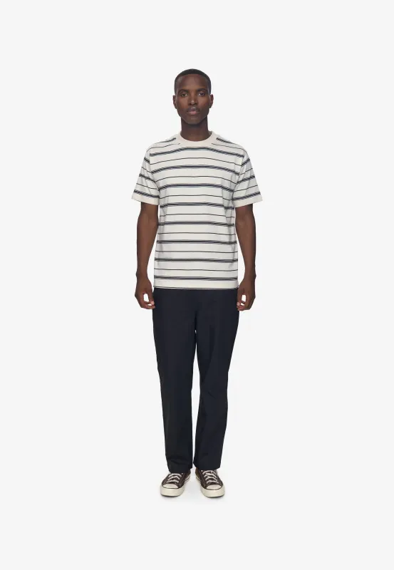 Aarhus reg ss striped tee G4710 - Coco Milk made by Minimum