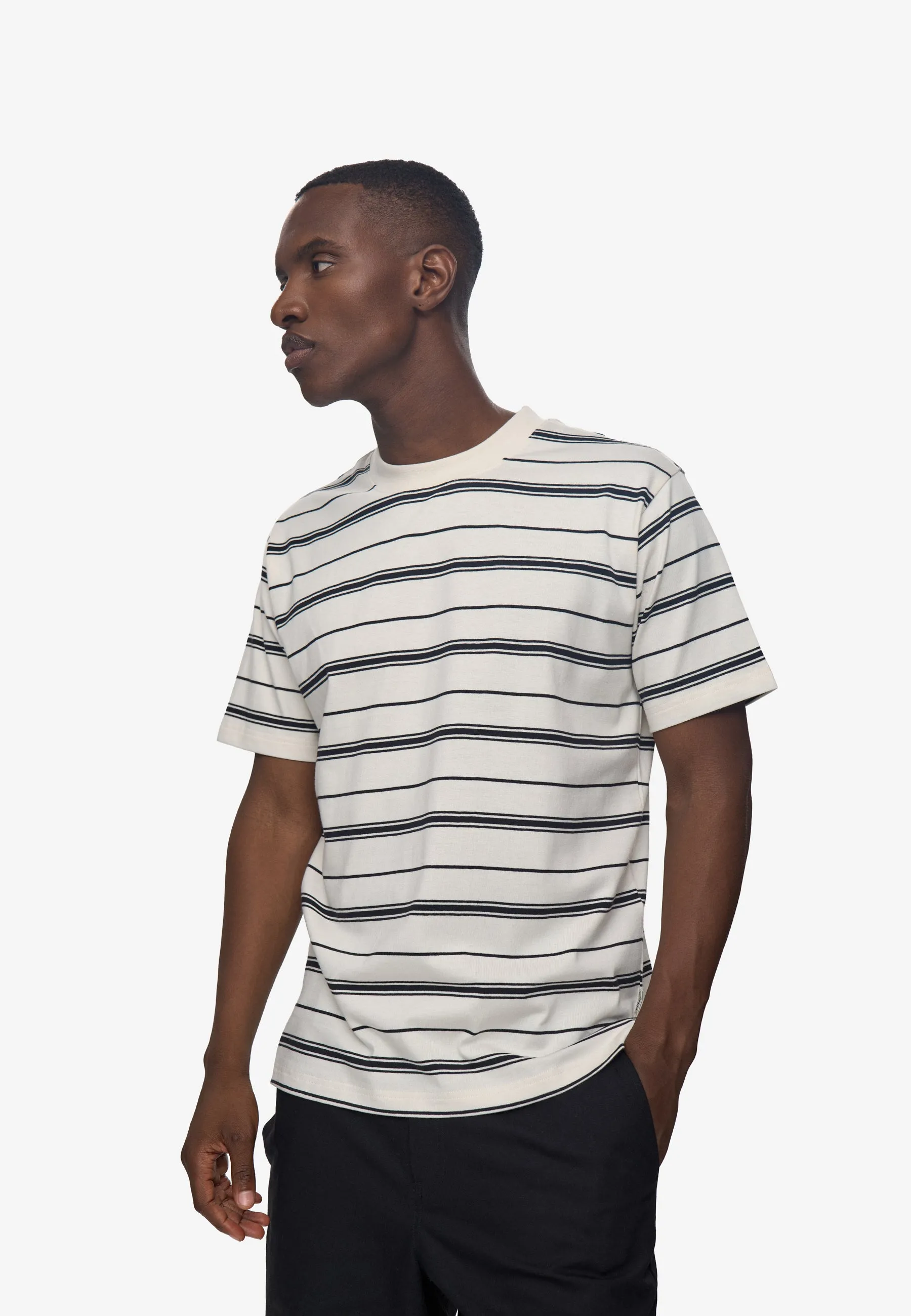 Aarhus reg ss striped tee G4710 - Coco Milk sold by Minimum product image thumbnail 5