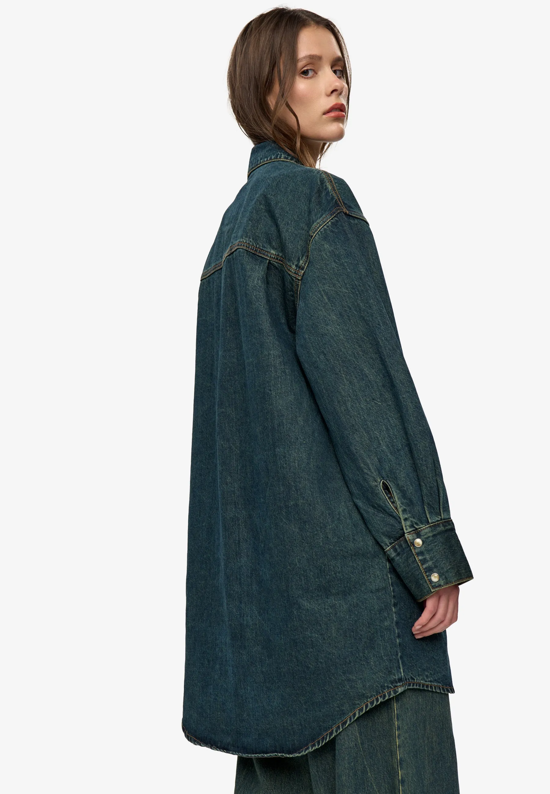 Brinley ls shirt dress 4758 - Medium Blue sold by Minimum product image thumbnail 3